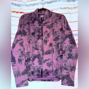 Mono B Bomber Jacket in Purple and Black - Size Large